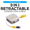 3 in 1 Retractable Connector Cable (1M)